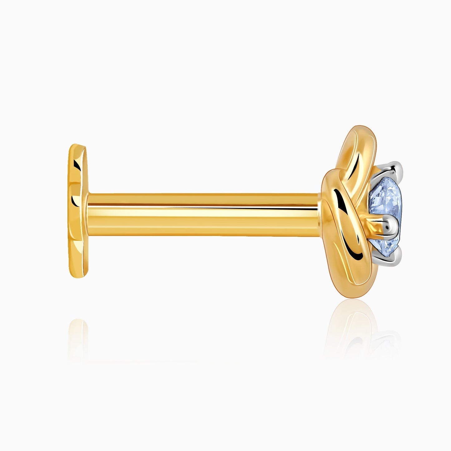 Gold Hyacinth Lab Grown Diamond Nose Pin