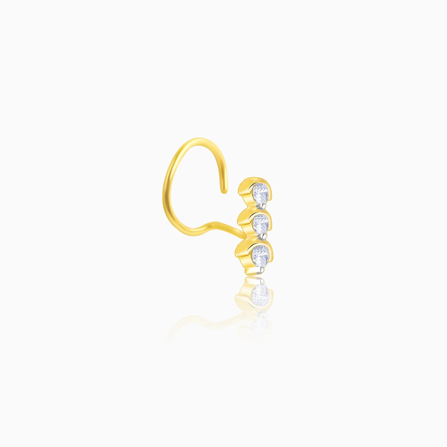 Gold Classic Connection Diamond Nose Pin