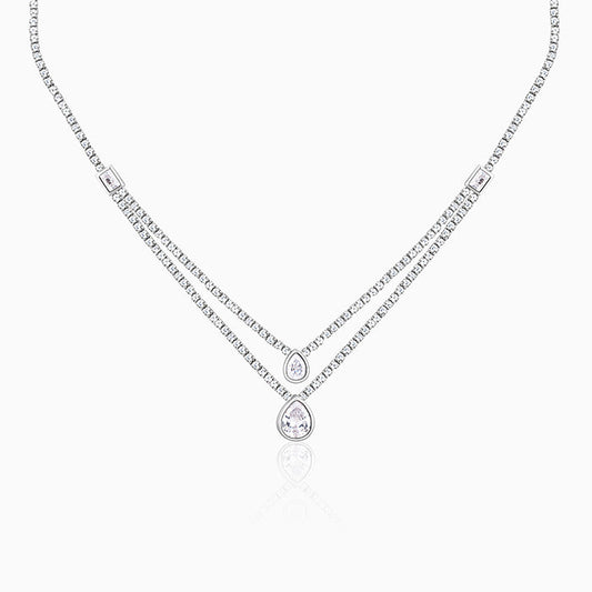 Anushka Sharma Silver Layered Drop necklace