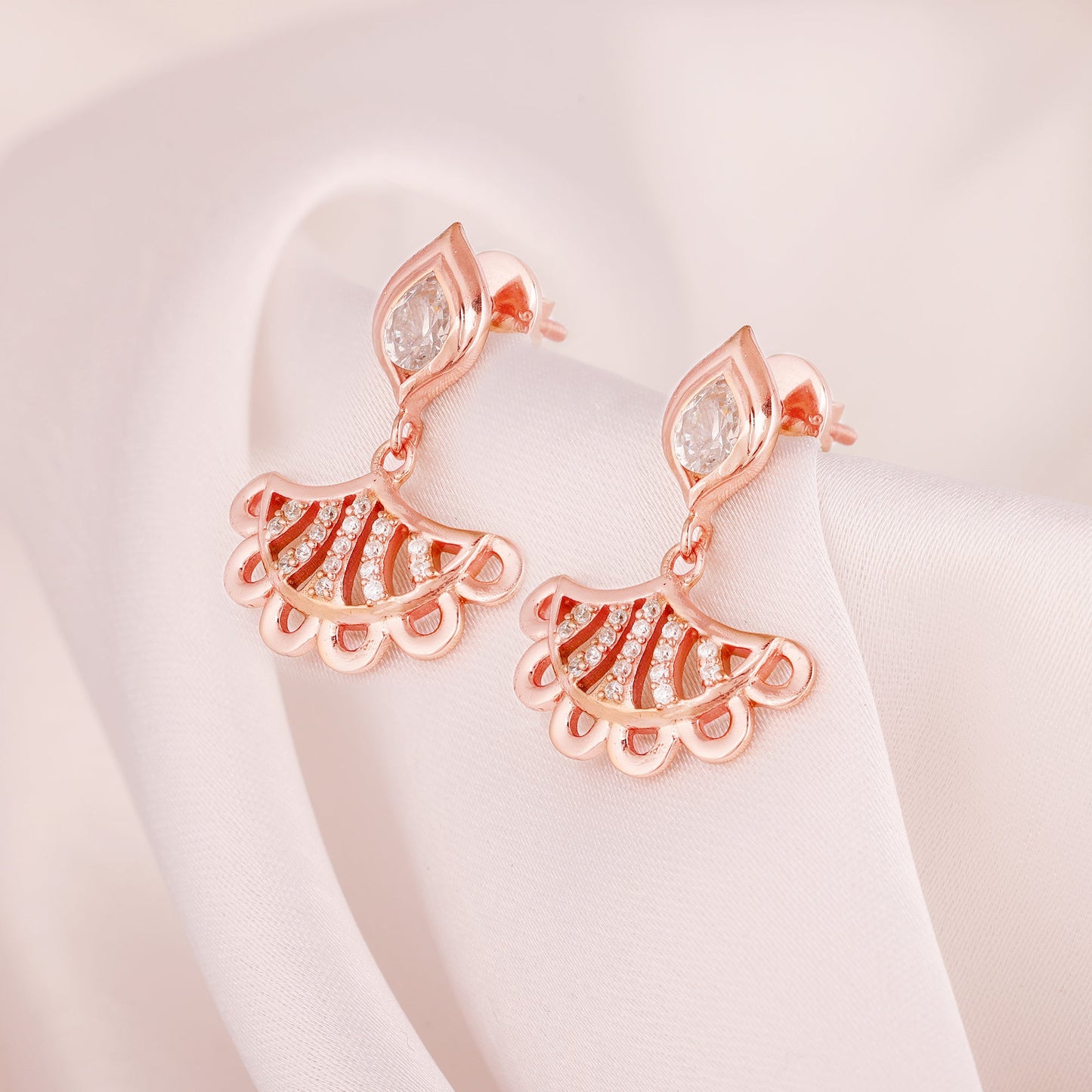 Anushka Sharma Rose Gold Diya Inspired Earrings