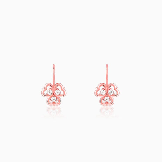 Anushka Sharma Rose Gold Three Leaf Clover Earrings