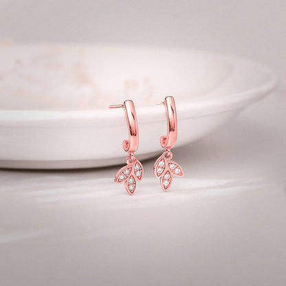 Anushka Sharma Rose Gold Petal Trio Hoop Earrings