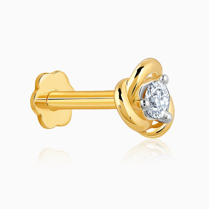 Gold Hyacinth Lab Grown Diamond Nose Pin