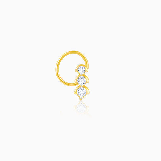Gold Classic Connection Diamond Nose Pin