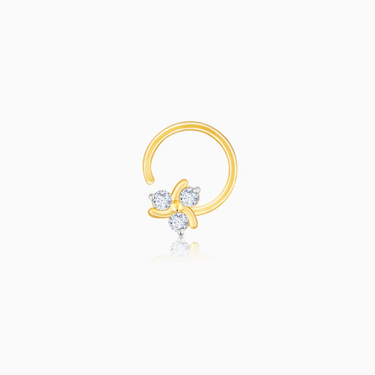 Gold Dreamy Bloom Diamond Nose Pin