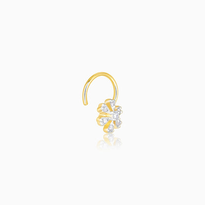 Gold Floral Grace Diamond Nose Pin