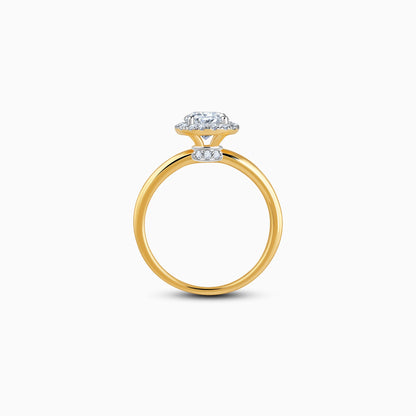 Gold Audrey Halo Salitaire Diamond Ring