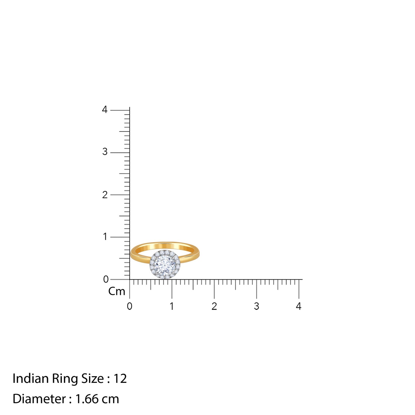 Gold Audrey Halo Salitaire Diamond Ring