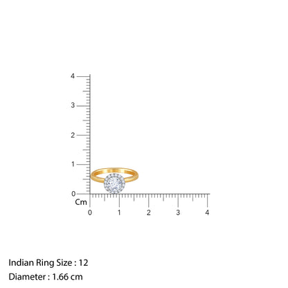 Gold Audrey Halo Salitaire Diamond Ring